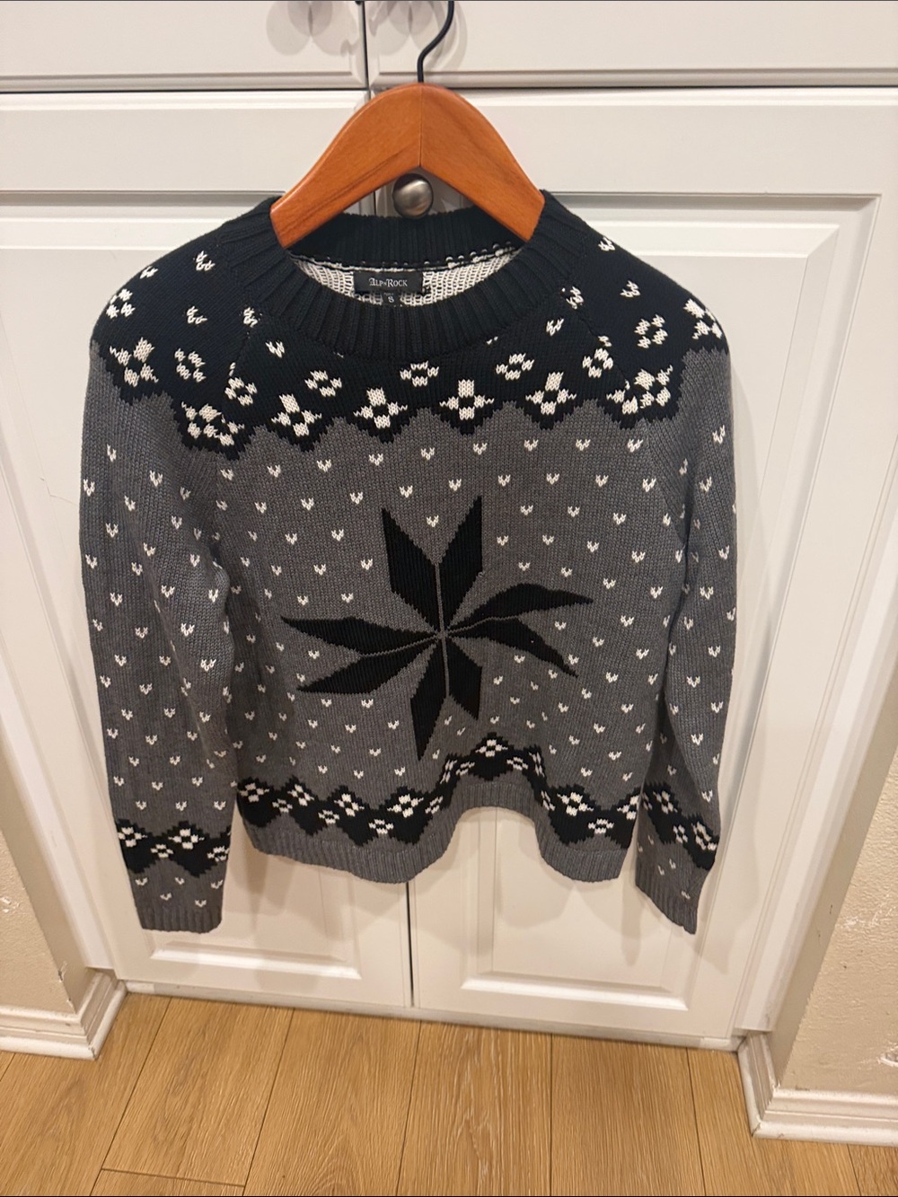 Alp N Rock Grey and Black Nordic Star Crewneck Sweater